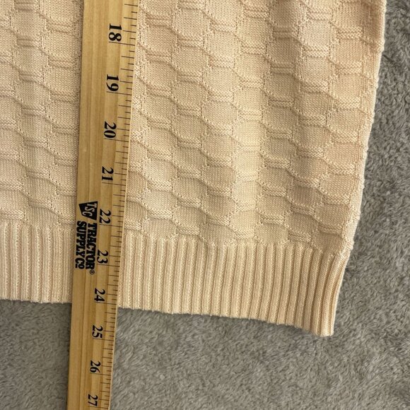 NWOT Ella Moss Women's M V-Neck Short sleeve Sweater Peach Honeycomb Textured - Picture 4 of 10